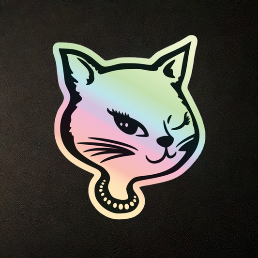 90's Winking Kitty Sticker